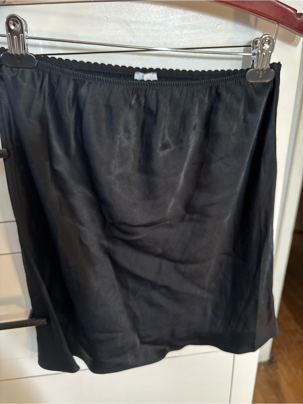 Aritzia Sunday Best Black Satin Slip Skirt